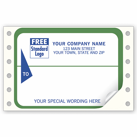 Mailing Labels, Continuous, White w/ Green Border - Office and Business Supplies Online - Ipayo.com