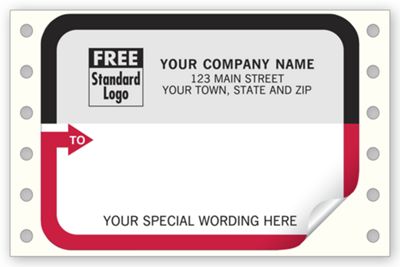 Mailing Labels, Continuous, White w/ Black/Red Border