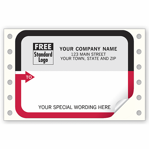 Mailing Labels, Continuous, White w/ Black/Red Border - Office and Business Supplies Online - Ipayo.com