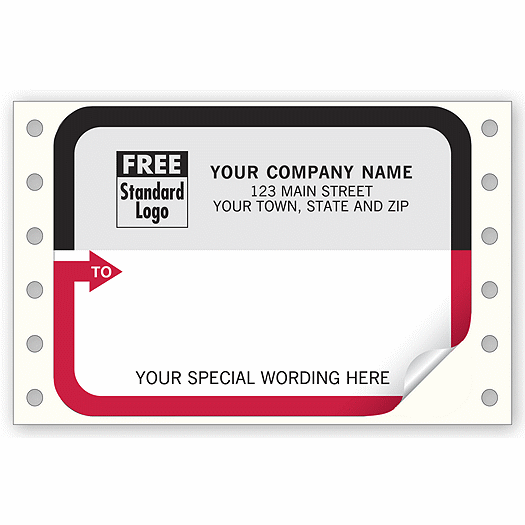Mailing Labels, Continuous, White w/ Black/Red Border