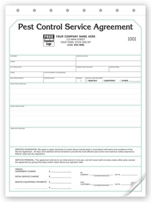 8 1/2 x 11 Pest Control Contract –  Service Agreements