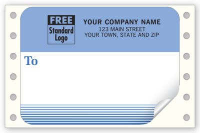 Mailing Labels, Continuous, White w/ Blue Address Area