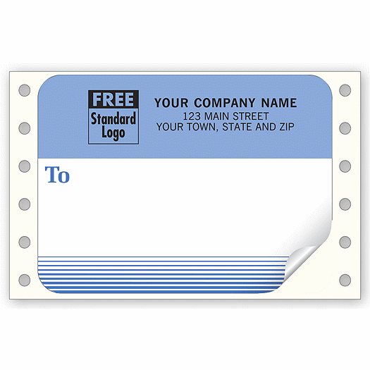 Mailing Labels, Continuous, White w/ Blue Address Area - Office and Business Supplies Online - Ipayo.com