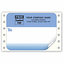 3 7/8 x 2 7/8 Mailing Labels, Continuous, White w/ Blue Address Area