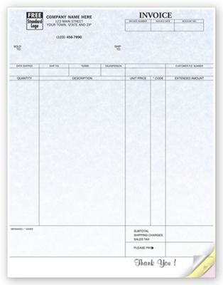 Invoices, Laser, Parchment