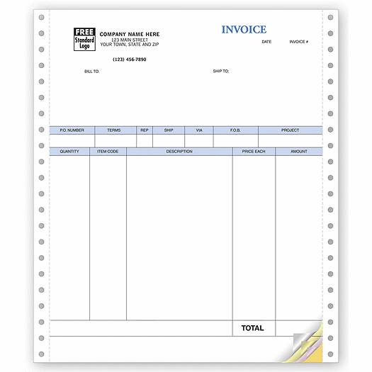 Product Invoices Continuous Classic 13051B