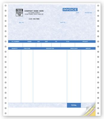 Product Invoices Continuous Parchment Packing List 13051BG