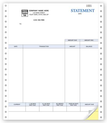 8 1/2 x 11 Statements, Continuous, Classic