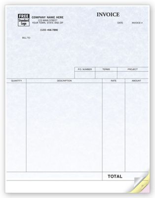 8 1/2 x 11 Service Invoices, Laser, Parchment