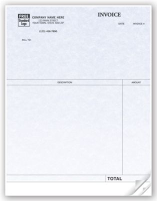 8 1/2 x 11 Invoices, Professional, Laser, Parchment