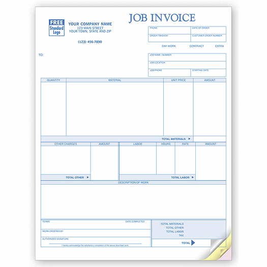 Job Invoices, Laser