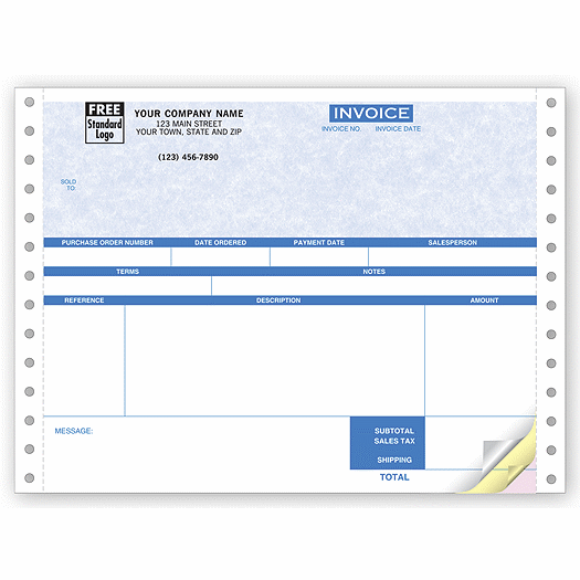 Service Invoices, Continuous, Parchment