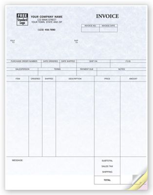 Inventory Invoices, Laser, Parchment