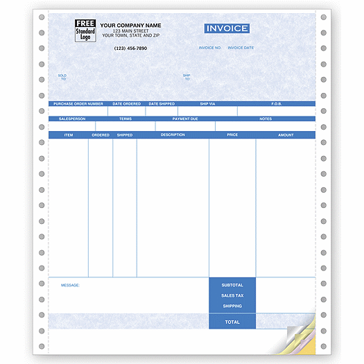 Continuous Inventory Invoice Parchment - Office and Business Supplies Online - Ipayo.com