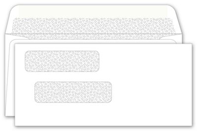 3 1/2 x 7 1/2 Double Window Envelope