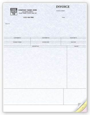 8 1/2 x 11 Service Invoices, Laser, Parchment