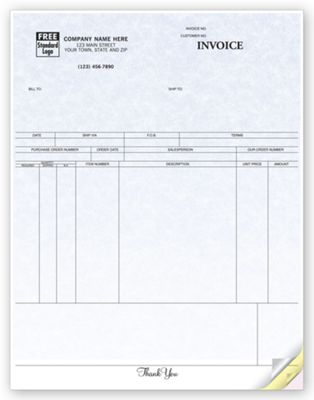 8 1/2 x 11 Invoices, Laser, Parchment