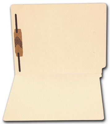 9 1/2 x 12 1/4 End Tab Full Cut Manila Folder, 11 pt, One Fastener