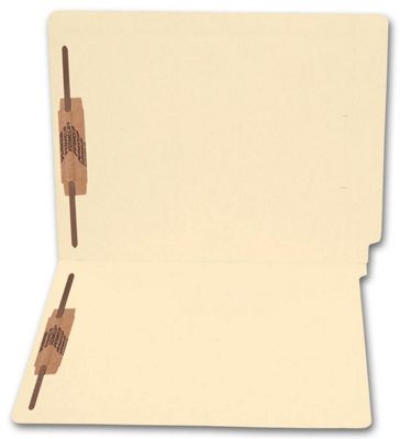 9 1/2 x 12 1/4 End Tab Full Cut Manila Folder, 11 pt, Two Fastener