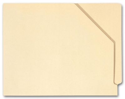 12 1/4 X 9 1/2 End Tab Diagonal Cut File Pocket, Manila14 pt, No expansion