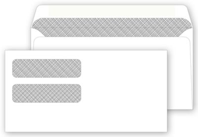 8 7/8 X 4 1/2 Double Window Confidential Envelope