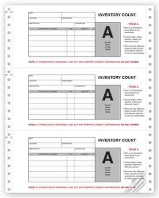 Physical Inventory Count Forms, Continuous