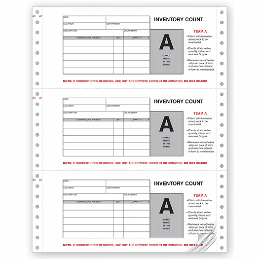 Physical Inventory Count Forms, Continuous