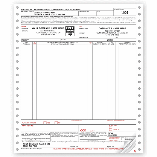 Continuous Bill Of Lading Form - Office and Business Supplies Online - Ipayo.com
