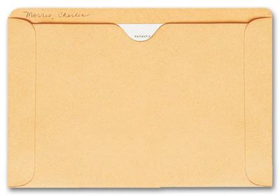 Straight Tab Card File Pocket, 5 1/2 x 8 1/8, Buff