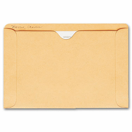 Straight Tab Card File Pocket, 5 1/2 x 8 1/8, Buff