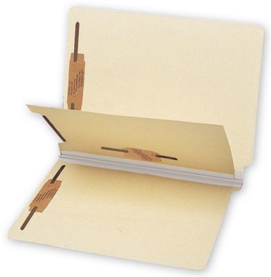 12 1/4 X 9 1/2 End Tab Folders, Manila, 18pt, 1 Divider, Multi Fastener