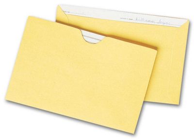 Straight Tab Card File Pocket, 4 1/8  x 6 1/8 , Buff