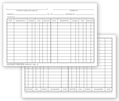4 x 6 Account Record Billing Card, Double Entry