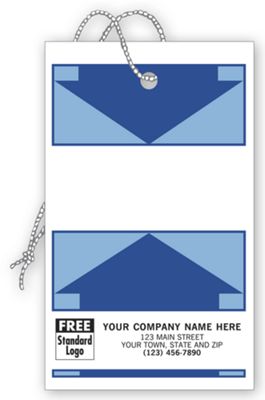 Weatherproof Tags, Tyvek, White w/ Blue Arrow Design - Office and Business Supplies Online - Ipayo.com