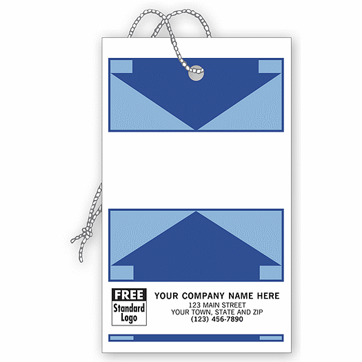 Weatherproof Tags, Tyvek, White w/ Blue Arrow Design - Office and Business Supplies Online - Ipayo.com