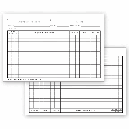 Acct Record Billing Cards, White
