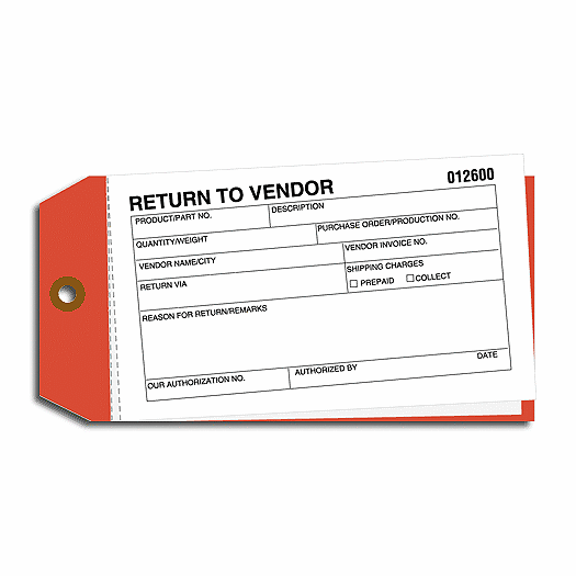 Material Control Tags - Return to Vendor - Office and Business Supplies Online - Ipayo.com