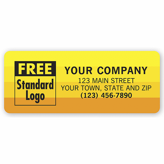 Advertising Labels, Yellow with Orange Sunset Shaded - Office and Business Supplies Online - Ipayo.com