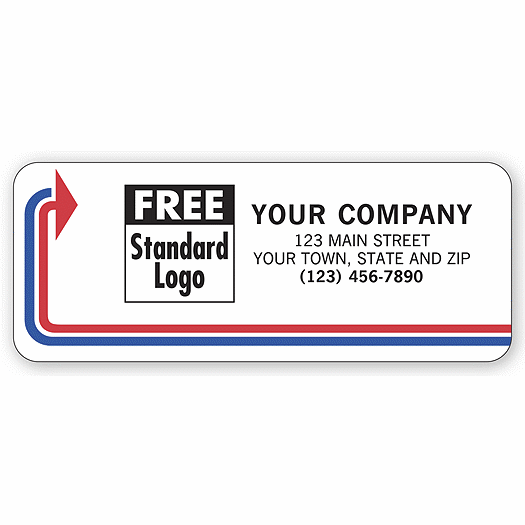 Advertising Labels, White with Red/Blue Arrows - Office and Business Supplies Online - Ipayo.com