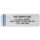 1 7/8 x 9/16 Advertising Labels, Chrome Poly with Blue/Gray Stripes