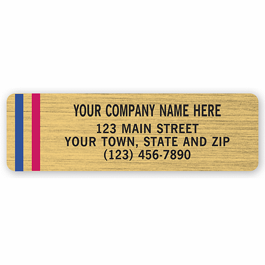 Advertising Labels, Gold Poly Film with Red/Blue Stripes - Office and Business Supplies Online - Ipayo.com