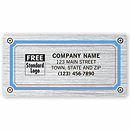 3 1/2  x 1 3/4 Advertising Labels, Brushed Chrome Poly Film