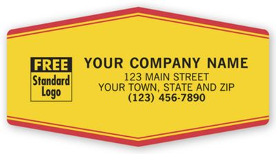 Tuff Shield Service Labels, Laminated , Yellow with Red