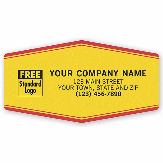 Tuff Shield Service Labels, Laminated , Yellow with Red