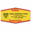 3 1/2 x 1 7/8 Call For Service, Tuff Shield Labels, Yellow with Red