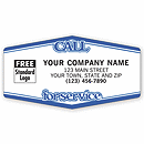 3 1/2 x 1 7/8 Call For Service Tuff Shield Labels, White with Blue
