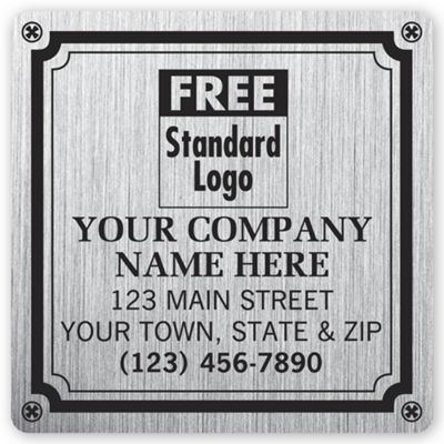 Weatherproof Plate Label, Brushed Silver Poly, 3 X 3