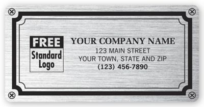 Weatherproof Plate Label, Brushed Silver Poly, 4 X 2
