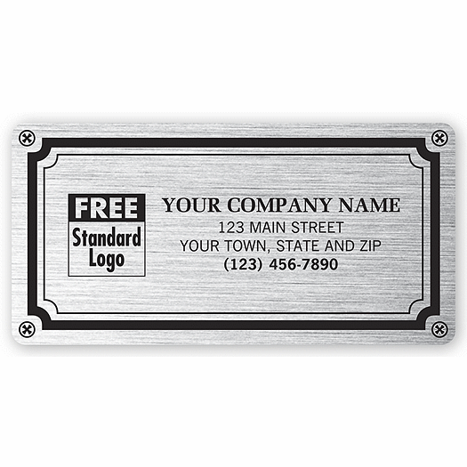 Weatherproof Plate Label Brushed Silver Poly 4 X 2 1521