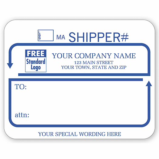 Jumbo Shipping Labels with Ups #, Padded, White with Blue - Office and Business Supplies Online - Ipayo.com